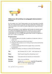 Välkommen till workshop om pedagogisk dokumentation i förskolan