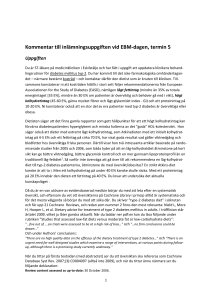Kommentar till inlämningsuppgiften vid EBM-dagen