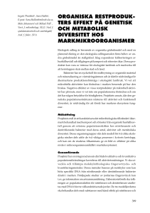 organiska restproduk- ters effekt på genetisk och metabolisk