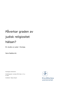 Påverkar graden av judisk religiositet hälsan?: En studie av judar i