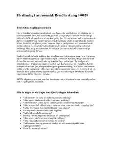 Föreläsning i Livsbetingelser i universum 040203
