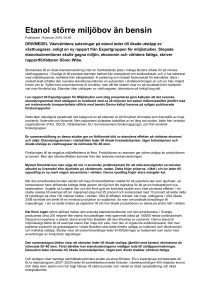 Etanol större miljöbov än bensin