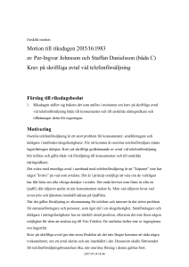 Krav på skriftliga avtal vid telefonförsäljning