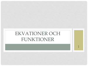 Ekvationer och funktioner