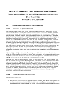 offentlig sammanfattning av riskhanteringsplanen datum
