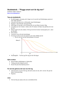 Studieteknik – ”Plugga smart och lär dig mer!”