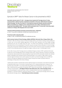 Epirubicin-DRP™ data for Breast Cancer to be presented at ASCO