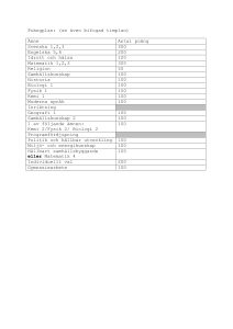 Program /inriktning/kurskod