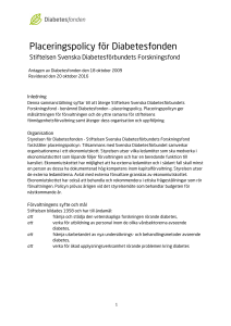 Placeringspolicy för Diabetesfonden