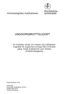 Ungdomar i kriminella gäng - Kriminologiska institutionen