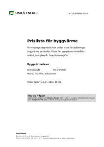 Prislista byggvärme 2016