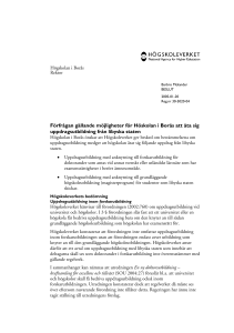 Förfrågan gällande möjligheter för Höskolan i Borås att åta sig