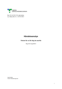 Händelseanalys Patient får en för hög dos morfin