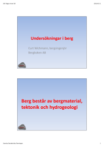 Undersökningar i berg - Svenska Geotekniska Föreningen