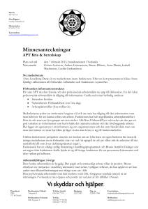 Minnesanteckningar KoB 130207