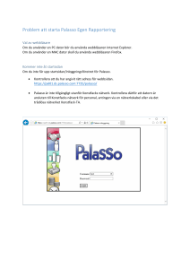 Problem att starta Palasso Egen Rapportering