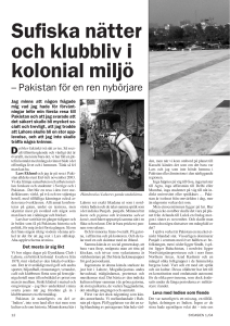 Sufiska nätter och klubbliv i kolonial miljö – Pakistan för en ren