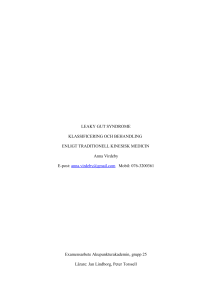 Leaky Gut Syndrome enligt traditionell kinesisk medicin