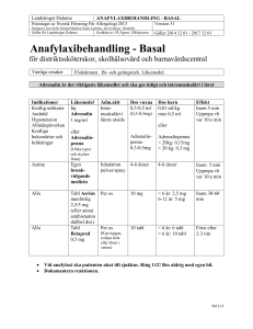 Anafylaxi basal behandling