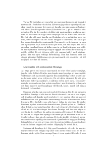 Matematik och matematisk förmåga
