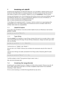 1 Inmatning och utskrift