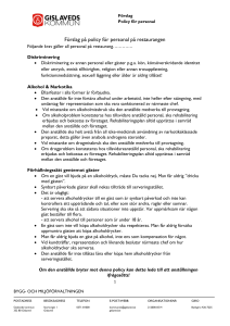 Förslag på policy för personal på restaurangen