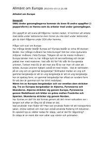 Geografi – Resedagboken Europa