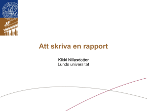 Om att skriva en rapport.