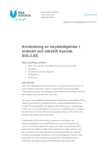 Användning av skyddsåtgärder i ordinärt och särskilt boende SOL/LSS