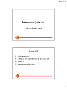 Takeover-erbjudanden Innehåll