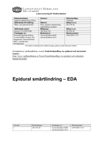 Förslag till Lokal anvisning Epidural