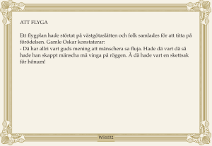 ATT FLYGA Ett flygplan hade störtat på