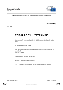 SV SV FÖRSLAG TILL YTTRANDE