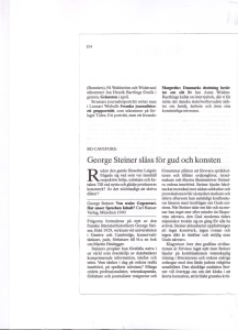 George Steiner slåss för gud och konsten