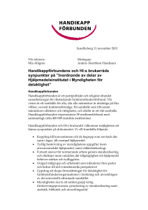 Inordnande av delar av Hjälpmedelsinstitutet i Myndigheten för del