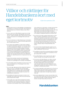 Villkor och riktlinjer för Handelsbankens kort med eget kortmotiv