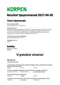 Rätt tipsrad 12X X1X 21X 21X - Korpförening Hässleholm
