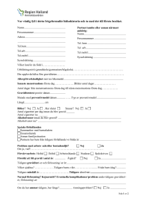Frågeformulär inför inskrivning på mvc