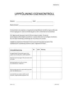 MOTTAGNINGSKONTROLL