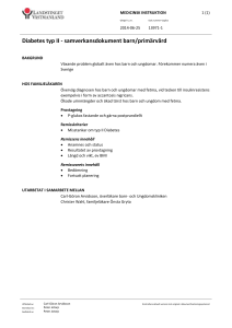 Diabetes typ II - samverkansdokument barn/primärvård