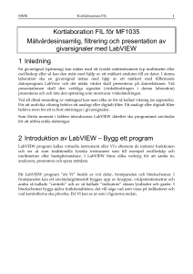 Kortlaboration FIL för MF1035 Mätvärdesinsamlig, filtrering