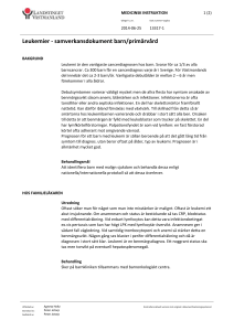 Leukemier - samverkansdokument barn/primärvård
