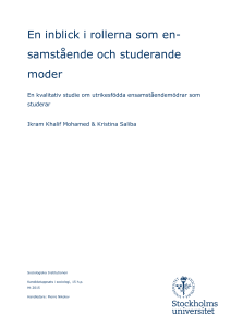 En inblick i rollerna som en- samstående och studerande