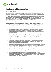 Apotekets hållbarhetspolicy