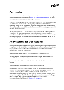 Om cookies Analysverktyg för webbstatistik