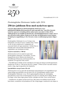 250-års jubileum firas med nyskriven opera