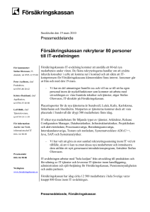 Pressmeddelande från Försäkringskassan