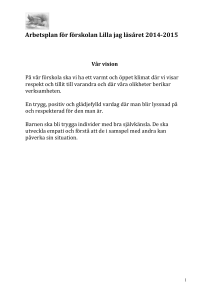Arbetsplan för förskolan Lilla jag läsåret 2014