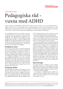 Pedagogiska råd - vuxna med ADHD