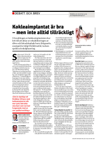 Kokleaimplantat är bra – men inte alltid tillräckligt